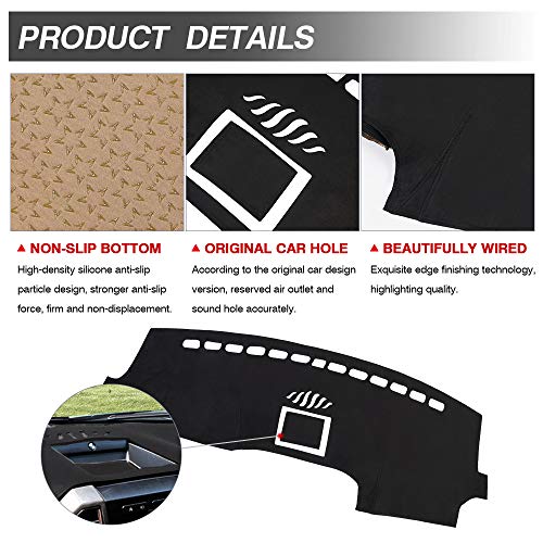CARTIST Dashboard Cover Mat for 2015-2018 2019 2020 Ford F-150 F150 Accessories Dash Cover Flannel Dash Mat Sunshade Glare UV Rays Protector(Without HUD)