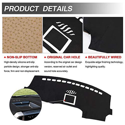 CARTIST Dashboard Cover Mat for 2015-2018 2019 2020 Ford F-150 F150 Accessories Dash Cover Flannel Dash Mat Sunshade Glare UV Rays Protector(Without HUD)