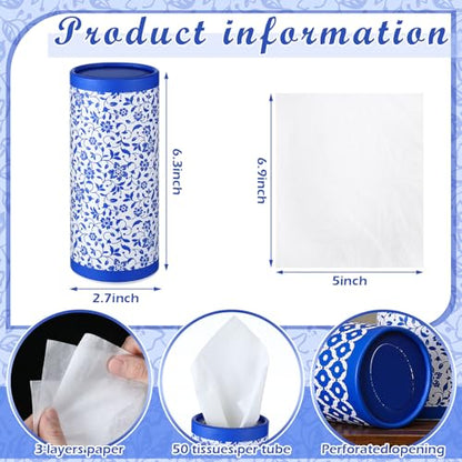 12 Pack Car Tissue Cylinder Holder Bulk with 3 Ply Facial Tissues, Round Napkin Holders for Car Cup Holder Cylinder Travel Paper Tubes Bulk Round Napkin Boxes Packs(Novel Style) - style: Novel Style
