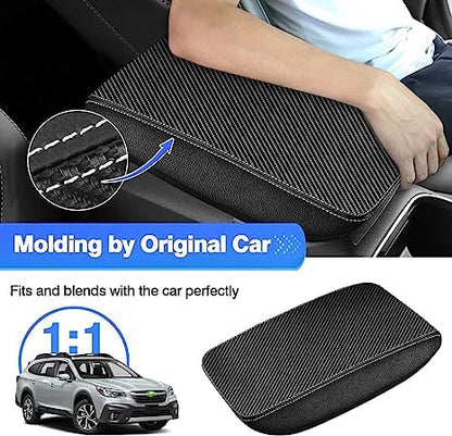 Autorder Center Console Cover for Subaru Outback 2020-2025 Accessories Armrest Cover Carbon Fiber Anti-Scratch Middle Console Pad Leather Armrest Protector - size: Subaru Outback 2020-2025