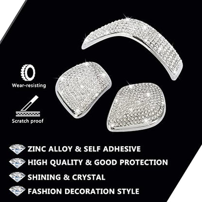 TOMALL Bling Gear Shift Knob Cover Compatible With VW Jetta Beetle Atlas Tiguan - Bling Panel Trim Shiny Accessory Interior Lever Cover With Crystal Rhinestones Decorations for Car