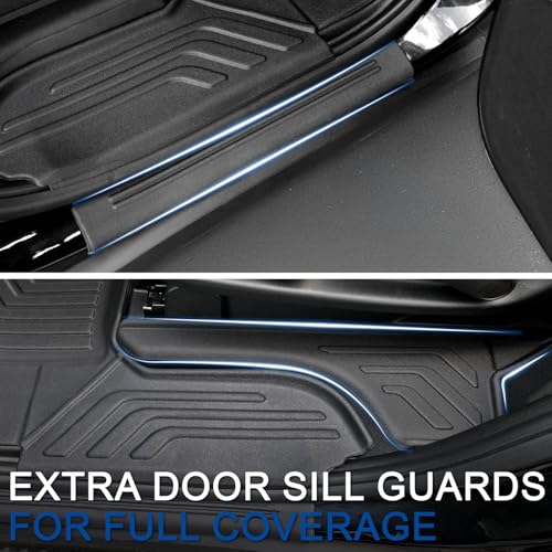 Floor Mats Set for 2021-2025 2026 Chevrolet Chevy Tahoe/GMC Yukon/Cadillac Escalade 7 Seat Bucket Seat Accessories, All Weather TPE Cargo Mat Liner Backrest Mat Door Sill Protectors - style: Floor Mats Set