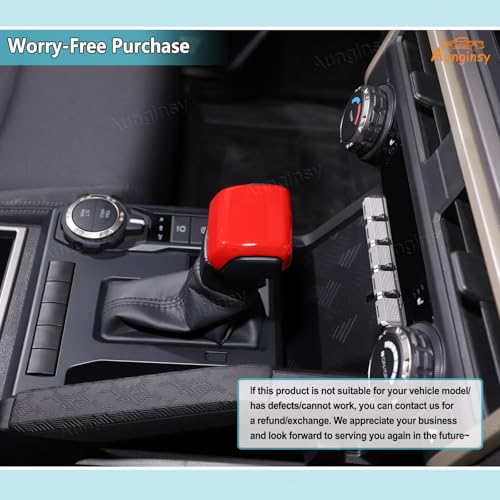 Aunginsy Car Gear Shifter Hand Brake Trim Cover Compatible with Toyota Tacoma 2026 2025 2024 & 4Runner 2026 2025, Automatic Center Console Gear Shift Head Knob Scratch Protector Cover ABS Accessories - color: Red(A)