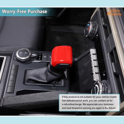 Aunginsy Car Gear Shifter Hand Brake Trim Cover Compatible with Toyota Tacoma 2026 2025 2024 & 4Runner 2026 2025, Automatic Center Console Gear Shift Head Knob Scratch Protector Cover ABS Accessories - color: Red(A)
