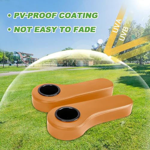10L0L Golf Cart Rear Seat Kit Arm Rest Set with Cup Holder for Yamaha EZGO Club Car Golf Cart UV-Proof Coating Long Lasting, No Drilling Kits Include - color: orange