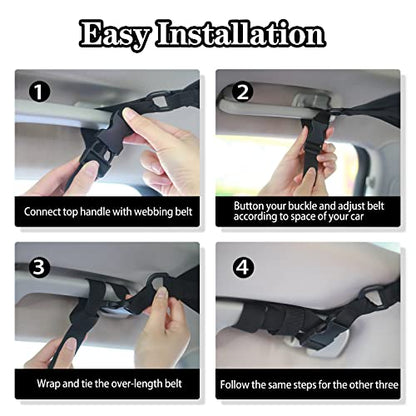 Upgraded Car Ceiling Cargo Net Pocket, NO SAGGING Roof Cargo Net Organizer, Strong Bearing Adjustable Capacity, Road Trip Accessories for Truck SUV, Car Camping Essentials