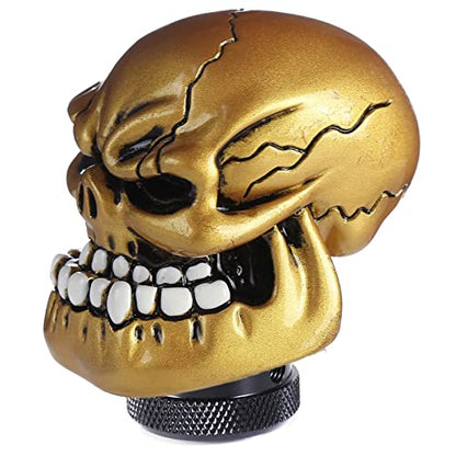 Skeleton Shifter Knobs Skull Gear Lever Handle Car Shift Head Fit Most Manual Automatic Transmission, Gold - color: Gold