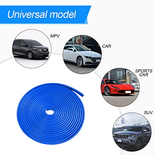 XINLIYA Car Door Protector, 16Ft Universal Rubber Seal U Shape Edge Trim for Most Cars, Aluminum Boat Edge Guard (Blue) - color: Blue