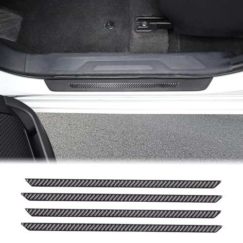 Car Door Sill Plate Protectors Fit Toyot@a Tundra/Sequoia 2022-2024 Carbon Fiber Door Entry Guard Sill Scuff Cover Sticker Step Protect Door Sill Scuff Plate Door Sill Cover Trim External Accessories - size: Door Sill Plate Protector Sticker(Internal)