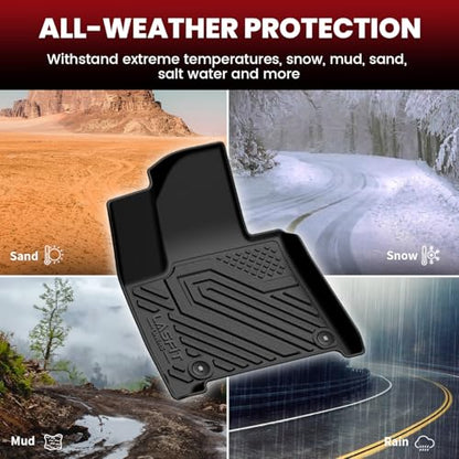 Lasfit Floor Mats & Backrest Mats & Cargo Mat for Hyundai Santa Fe Hybrid 2026 2025 2024 (Not Fit Gas), All Weather TPE Custom Fit Floor Liners with Full Set Car Mats & Trunk Mats Accessories, Black