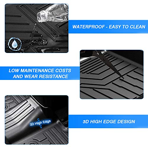 KUST Floor Mats for 2014-2020 Nissan Rogue Accessories, All Weather Car Mats Front Rear 2 Rows Liners TPE Rubber Raised Edge (Not for Sport and Select) - style: For │ Rogue 2014-2020 │ Floor Mats