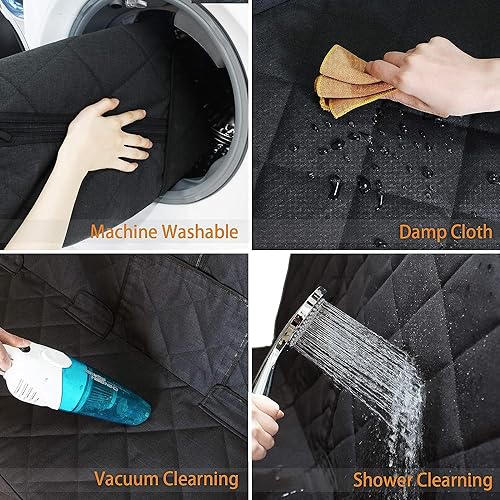 Bench Dog Car Seat Cover 100% Waterproof Heavy-Duty Nonslip Pet Car Seat Cover Protector for Fur & Mud Washable Backseat Dog Cover for Cars Armrest Compatible (Black EDG) (g3) - size: EDG Large-black