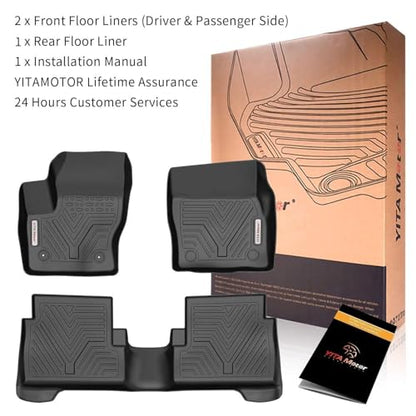 YITAMOTOR Floor Mats Fit for 2013-2016 Ford Fusion & Lincoln MKZ, Custom Fit Floor Liners All Weather Protection, 1st & 2nd Row, Black - style: 13-16 Fusion/ MKZ 1st & 2nd Row