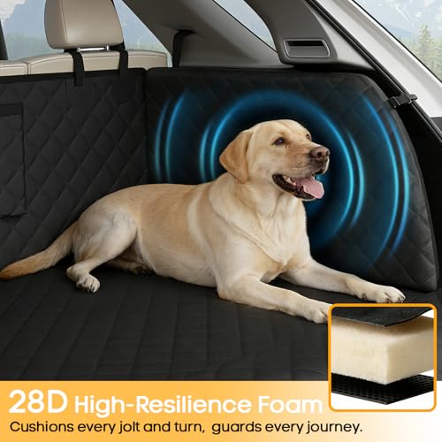 SUV Cargo Liner for Dogs, Waterproof Trunk Cover with Cushioned Sides to Protect Pet, Full Coverage Non-Slip Seat Cover for SUVs with Bumper Flap Protector