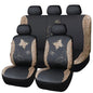 Flying Banner Butterfly car seat Covers ful Set Fashion Universal Lady Woman Female Rear Bench Split Colorized (Full Set - Faux Leather, Leopard Brown) - color: Leopard Brown Faux Leather, size: Full set