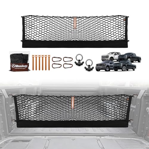 Truck Bed Cargo Net Trunk Netting Compatible with 2015+ Ford F150 & 2017+ F250/F350/F450 (Snap-in Tie Down) Accessories, Pickup Cargo Organizer SUV Sedan Storage Net w/Heavy Duty Carabiners - style: 2015+ F150 & 2017+ F2/3/450(Snap-In Tie Down)