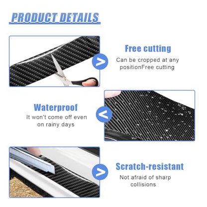 Universal Car Door Entry Guard, Waterproof & Scratchproof Automotive Doors Sill Protection Film, Anti-Collision Vehicle Rear Door Entry Sill Trim for Car, SUV, Truck(Black&5cm) - size: Black&5cm