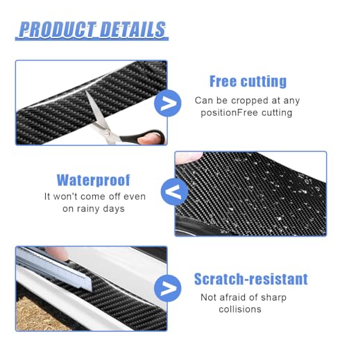 Universal Car Door Entry Guard, Waterproof & Scratchproof Automotive Doors Sill Protection Film, Anti-Collision Vehicle Rear Door Entry Sill Trim for Car, SUV, Truck(Black&7cm) - size: Black&7cm