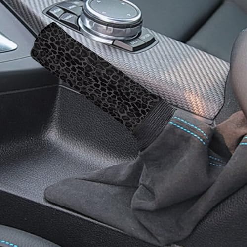 Black Leopard Print Car Hand Brake Gear Cover Automotive Gear Shift Knob Protector Universal Fit Most Vehicle Non Slip Car Interior Accessories 2 Pack - color: Black Leopard Print