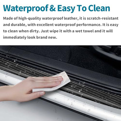 Door Sill Protector, Carbon Fiber Texture Waterproof Scratch Resistant Car Door Protector, Enhances Vehicle Aesthetics, Car Door Sills and Car Trim, Universal Fit for All Vehicle Models (10PCS)