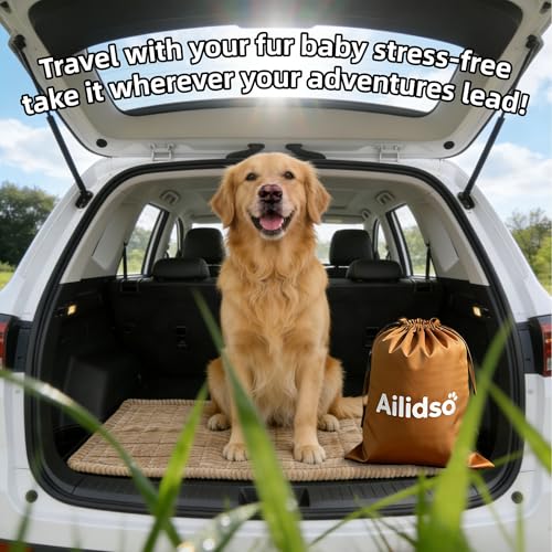 Dog Car Seat Cover, Pet Couch Covers for Car and Sofa, Non-Slip Backseat Pet Bed Mat, Machine Washable, Soft Plush Travel Seat Protector with Portable Storage Bag (Brown,23.6''×82'') - color: Brown, size: 23.6''×82''