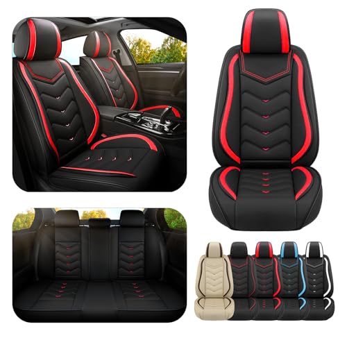 Car Seat Covers for Lexus RX 350 2007-2026, Premium Nappa Leather Car Seat Cover, Stylish Sport Seat Covers， Automobile Seat Cover Sets.(Standard 5 Seats/Black Red) - color: Black Red, size: Standard 5 Seats