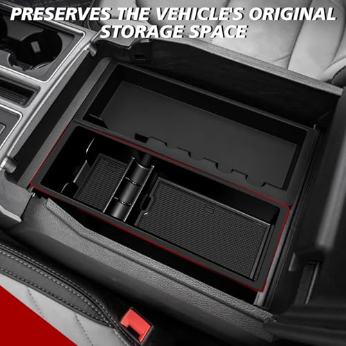 VaultsOnWheels Center Console Organizer Compatible with 2015-2025 2026 Ford F150 F-150 Accessories Armrest Middle Console Divider Storage Box Divider Insert Organizer(Bucket Seats ONLY)