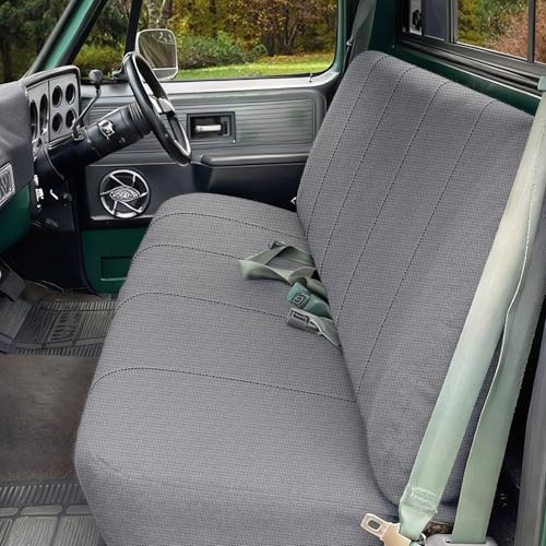 Jokuye Heavy Duty Universal Bench Seat Covers for Ford for Chevrolet for Dodge Full Size Pickup Trucks with Storage Pockets - Gray - color: Gray, size: Sandwich mesh