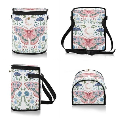 MNSRUU Car Trash Can with Lid, Butterfly Mushroom Flower Car Trash Bag Hanging Organizers and Storage for Front Back Seat, Leak-Proof Trash Bin - color: Butterfly A16801
