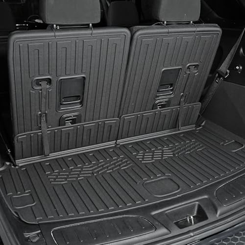 Cargo Mat for 2016-2025 Dodge Durango 6/7 Passenger Accessories, Full Coverage All Weather TPE Protector Cargo Mat with Backrest Mat Trunk Mat Cargo Liner for 2025 Durango RT Accessories