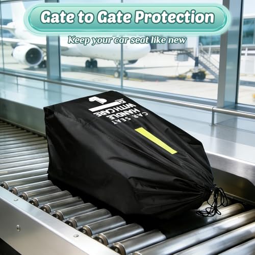 Car Seat Travel Bag for Airplane: Car Seat Bags for Air Travel Fit All Car Seats, Infant Carriers & Booster Seats, Carseat Cover Fit Doona Graco Evenflo, Airplane Travel Essentials Flying