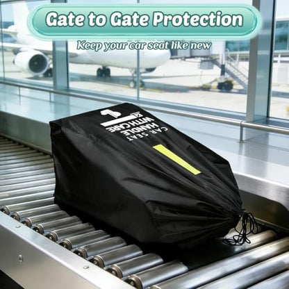 Car Seat Travel Bag for Airplane: Car Seat Bags for Air Travel Fit All Car Seats, Infant Carriers & Booster Seats, Carseat Cover Fit Doona Graco Evenflo, Airplane Travel Essentials Flying