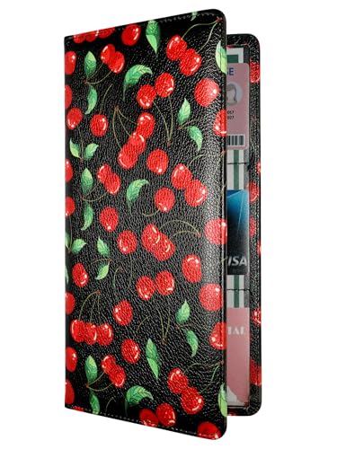 Mymazn Car Registration and Insurance Holder, PU Leather Glove Box Car Organizer with Magnetic Closure, Car Document Holder for Driver's License & Essential Documents (Red Cherry) - color: Red Cherry