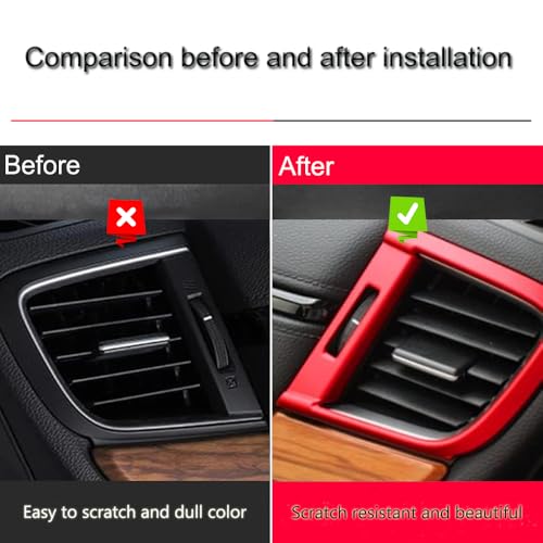 XITER 3pcs Central Front Side Air Condition Vent Outlet Trims for Honda CRV 2017 2018 2019 2020 2021 2022,Red - color: Red, size: 3PCS Air Vent Cover