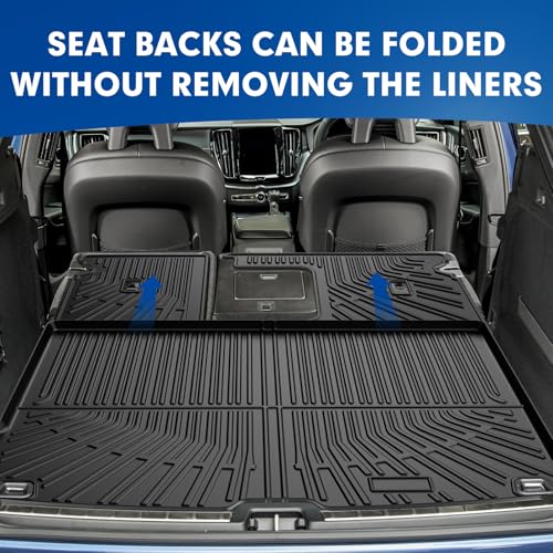 Mixsuper Cargo Liner for Volvo XC60 2018-2024 2025, All Weather Trunk Mat Backrest Mat TPE Back Seat Cover Protector for XC60 Accessories - size: 18-25 |XC60| Cargo & Backrest Mat
