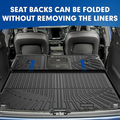 Mixsuper Cargo Liner for Volvo XC60 2018-2024 2025, All Weather Trunk Mat Backrest Mat TPE Back Seat Cover Protector for XC60 Accessories - size: 18-25 |XC60| Cargo & Backrest Mat