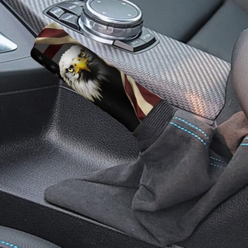 Bulopur Car Shifter Gear Hand Brake Trim Cover Set for Most Cars Van SUV Sedan Truck Auto Accessories - color: American Flag Bald Eagle