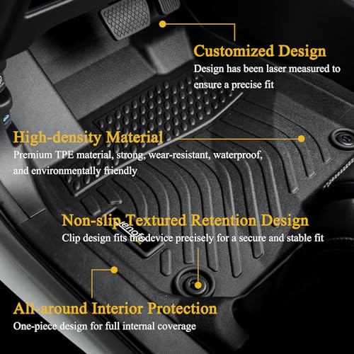 Jenofa-Floor Mats for Toyota Rav4 2006-2012 Car Mats Cargo Mat for Rav4 All Weather Floor Liner Custom Fit Automotive Waterproof Protection Full Set Accessories - style: 11|For RAV4|2006-2012|Set