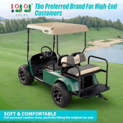10L0L Golf Cart Seat Covers, Super Comfort Cooler Than Vinyl Seat Cover, Front and Rear Seat Cover for Yamaha EZGO Club Car, No Drilling Breathable Mesh Bench Seat Blanket, Machine Washable - color: Dark Gray + Beige, style: Rear Seat - Universal for Yama