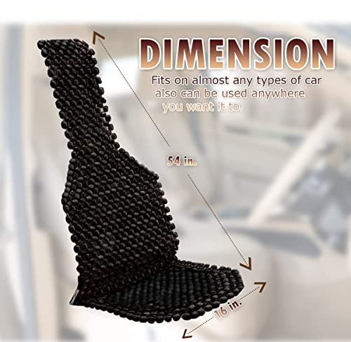 Beaded Seat Cushion Car Driver Seat Cover with Durable & Double Strung Natural Wood Beads- Cooling Comfort Ventilated Massaging Support Cushion for Auto Cars- 2 Pack Black - color: 2 Pack Black