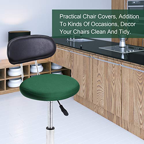 Tatuo Round Bar Stool Seat Covers Washable Stool Cushion Slipcover Elastic Bar Chair Covers for 14-17 Inch Chair (Green, 4 Pieces) - color: Green