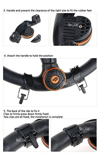Easy Turn Plus Concept Safe Slim Power Handle Car Vehicle Steering Wheel Spinner Knob Orange