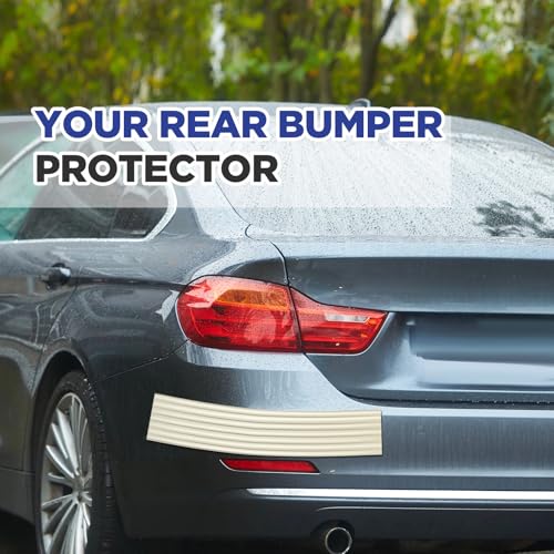 Garage Wall Protector Roll, 10ft x 3.15in Long Trimmable Self-Adhesive Rubber Strip, Customizable Car Door Bumper Guard for Concrete Walls Warehouse Doors, Anti-Scratch Waterproof (Beige)
