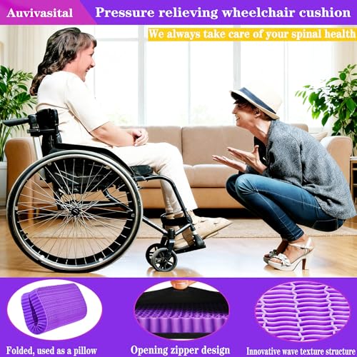 Innovative Gel Seat Cushion for Long Sitting, Soft and Breathable, Seat Cushion for Back, Sciatica, Hip, Tailbone Pain Relief, Used for The Office, Wheelchair, Recliner, Car, Stadium, Kayak.(Púrpura)