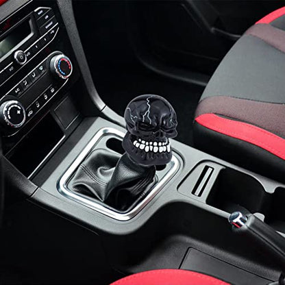 Skeleton Shifter Knobs Skull Gear Lever Handle Car Shift Head Fit Most Manual Automatic Transmission, Black - color: Black