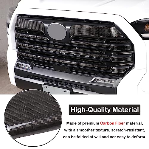 Aunginsy Car Front Bumper Grille Trim Sticker Compatible with Toyota Tundra 2022 2023 2024 Pickup Truck Real Carbon Fiber Material Decorative Sticker Protection Cover Interior Accessories - size: Front Bumper Grille Trim Sticker