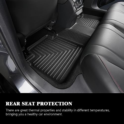 Floor Mats & Cargo Liner for 2017-2023 2024 2025 2026 Chrysler Pacifica(No Hybrid Models),1st & 2nd & 3rd Row with Trunk mat Full Set,TPE All Weather Car Mats - size: 2017-2026 Pacifica Full Set(Non Hybrid)