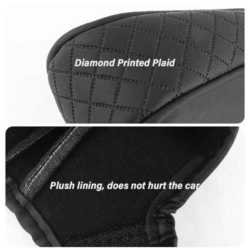 Leather Gear Shift Cover Diamond Embroidery Design,Durable Shift Knob Cover for Shift Lever Protection,Universal Car Gear Shift Cover Car Decorative Accessory Suitable for Cars,Trucks,SUVs (Black)