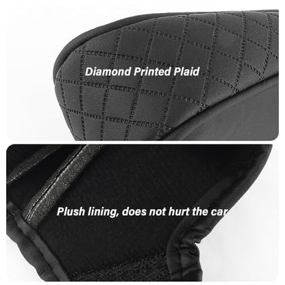 Leather Gear Shift Cover Diamond Embroidery Design,Durable Shift Knob Cover for Shift Lever Protection,Universal Car Gear Shift Cover Car Decorative Accessory Suitable for Cars,Trucks,SUVs (Black)