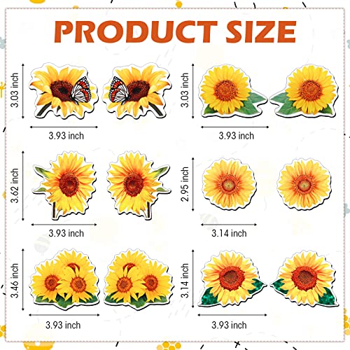 12 Pieces Sunflower Screen Door Magnets Decorative Magnetic Flexible Double Sided Protector Screen Door Hardware Magnets Keep Pets and Your Family Safe Refrigerator Magnets for Screen Sliding Doors
